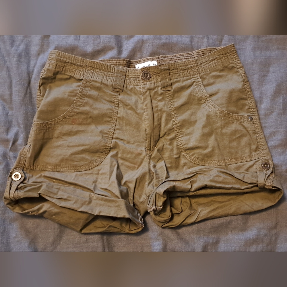 Olive Green Casual Shorts